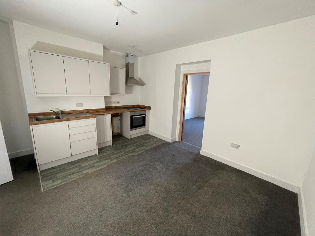 Lot: 125 - RECENTLY EXTENDED PROPERTY ARRANGED AS FIVE WELL PRESENTED FLATS - Living room with kitchen